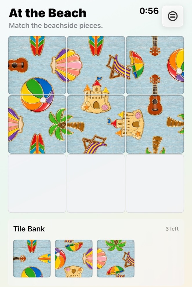 An At the Beach Mosaic Twist puzzle with bright seaside artwork.